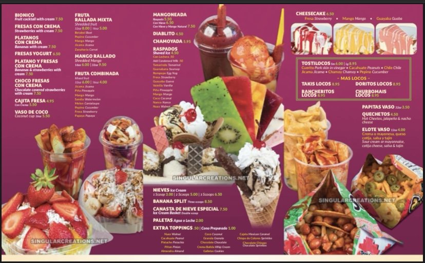 la michoacana menu