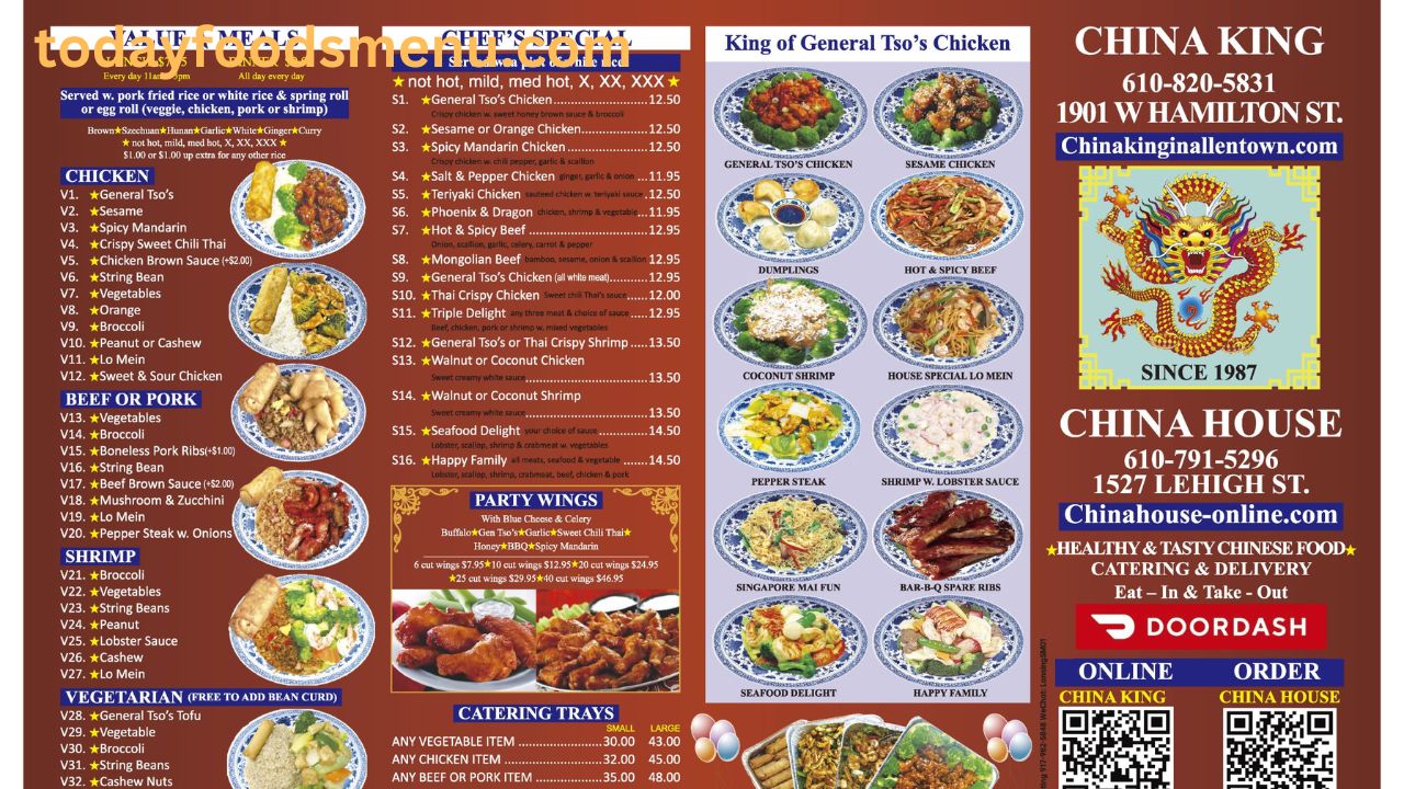 china house menu