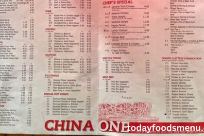 china one menu